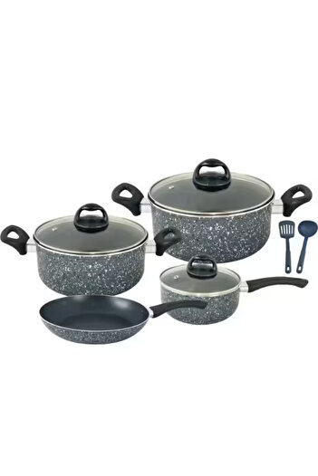 Trust Pro Aluminum Non Stick Cookware Set of 9 Pcs Gray KR61