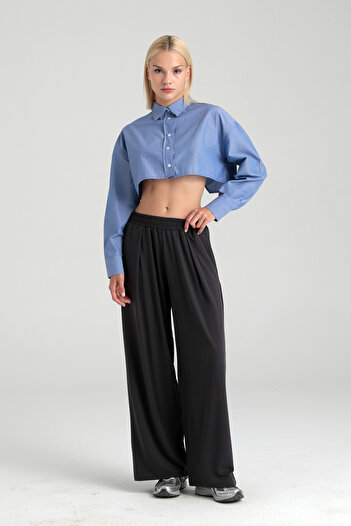 SHEISMONO Soft Touch Piliseli Pantolon Füme
