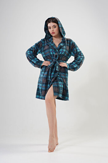 VİENETTA Γυναικείο κοντό φόρεμα με κουκούλα Fleece, 201047
