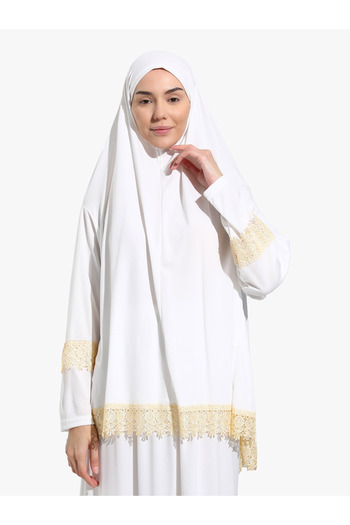 DAKKA KADİMA Jersey Ecru Second Piece Lace Prayer Dress