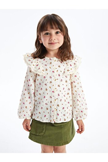 LC Waikiki Baby Girl Shirt with Long Sleeves and Floral Pattern (S4)