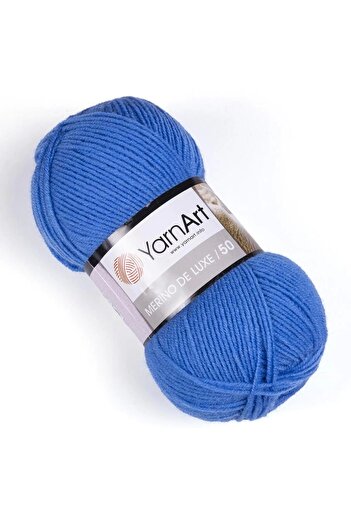 Yarnart MERINO DE LUXE 50 - FILO DE TRICOTAT DE MÂNĂ ALBASTRU-600