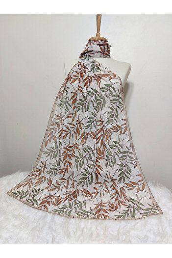 REMOMODA Σάλι σιφόν με σχέδιο 180x70 cm - Μοντέλο με φύλλα