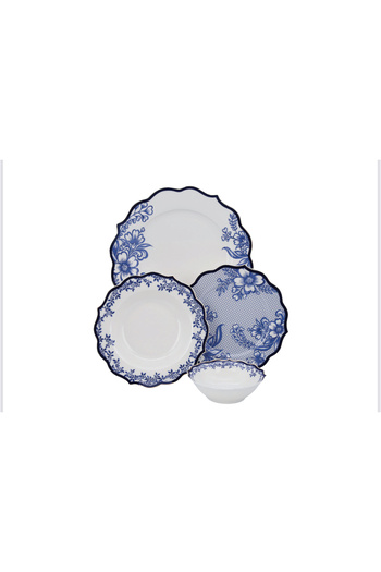 Hediye Köşkü 6 Kişilik Royal Blue Lüks Porselen 24 parça Yemek Takımı
