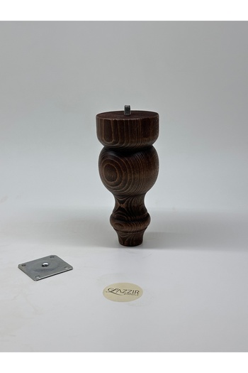 lazzir handle Picior scurt din lemn boem (K-A12) (Diametru-7,5..Înălțime-16) Picior unic (culoare nuc) Aparat inclus