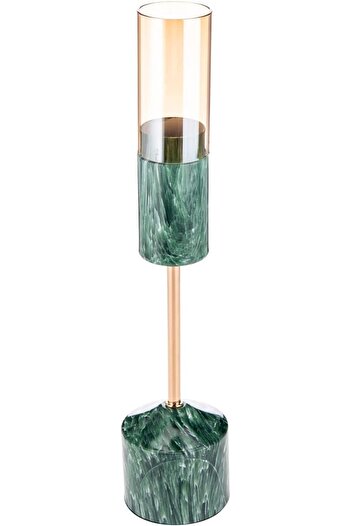 AKDC Zeyve Candle Holder B 8Cm X 8Cm X 37Cm Rose Gold, Green