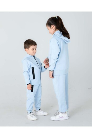 Black One Boy/Girl's Hooded Licra Tracksuit Suit