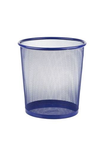 Bigpoint |   Metal Perforated Trash Can, Medium, Blue, 7.8 Liter, Stainless Metal
