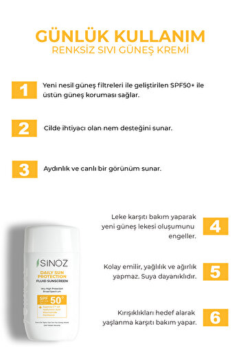 SİNOZ SPF 50 Denní krém na opalování na obličej - Hybridní složení s opalovacími filtry nové generace 50 ml