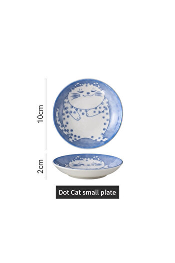 Choice 2x10cm A Japanese Style Ceramic Dessert Sauce Dish Tableware Creative Cute Cartoon Lucky Cat Pattern