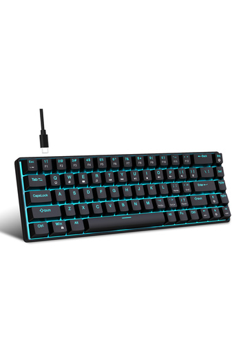 Choice مفتاح أزرق أسود 68 مفتاحًا لوحة مفاتيح ميكانيكية مريحة مع إضاءة خلفية RGB LED قابلة للتبديل السريع مفتاح أزرق G