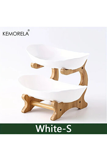 Choice White S Double/Three layer Modern Wooden Living Room Multi-layer Snack Net Plastic Fruit Plate Woode