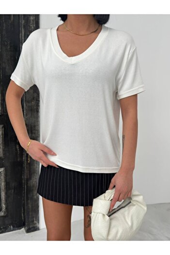 NEAR Γυναικείο μπλουζάκι Modal V-Neck – Ελαφρύ, μαλακό και άνετο μπλουζάκι casual