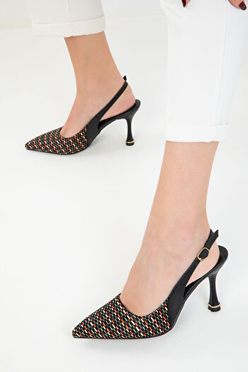 SOHO Black-Multi Women's Classic Heeled Shoes 20271