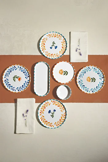 Nehir Summer Flowers 6-Piece 13 Piece Ceramic Breakfast Set