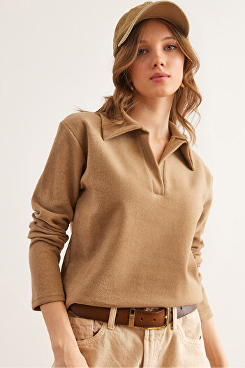 Olalook Γυναικεία μπλούζα Camel Polo Neck Thessaloniki BLZ- 19002810