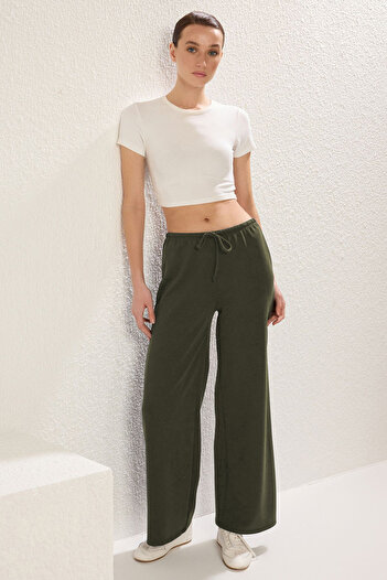 Trendyol Collection Khaki Color Wide-Leg Pants - Sustain Twoss25Pl00086