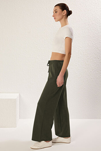 Trendyol Collection Khaki Color Wide-Leg Pants - Sustain Twoss25Pl00086
