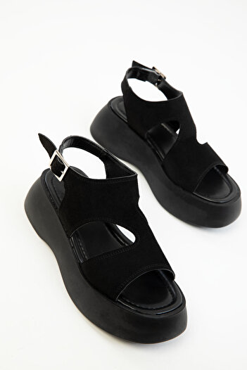 SOHO Black Suede Women's Sandals 18983