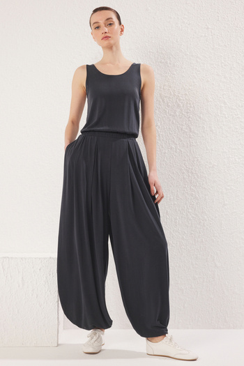 Trendyol Collection Anthracite Modal Fabric Stretchy Knitted Jumpsuit Twoss25Tu00027