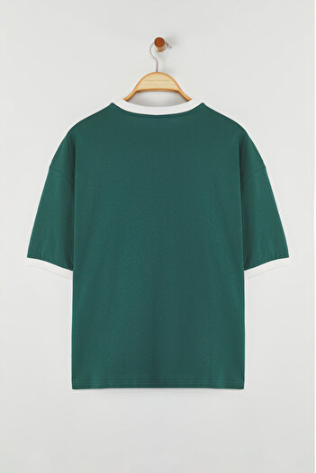 Trendyol Collection Emerald Green Boxy Cut Cotton T-Shirt - Tmnss25Ts00050