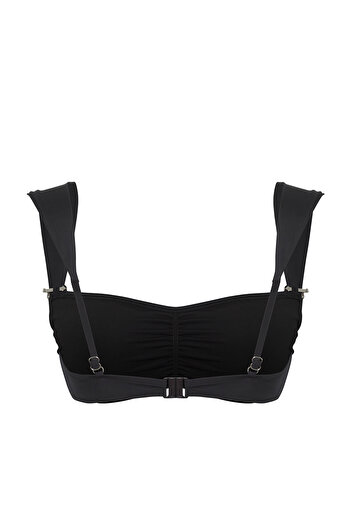 Trendyol Collection Black Bralette Bikini Top with Accessories Tbess25Bu00036