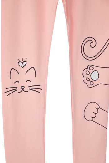 TRENDYOLKIDS Light Grey-Pink Plain Knitted Leggings Tkdss25Ta00003