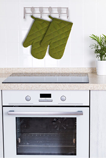 Home Oven Mitts - (2 Pcs) - Heat Resistant, Hand Burning and Fireproof