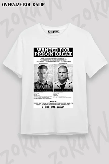 ZOKAWEAR Unisex Oversize Mold Prison Break για εμπριμέ μπλουζάκι σχεδίου