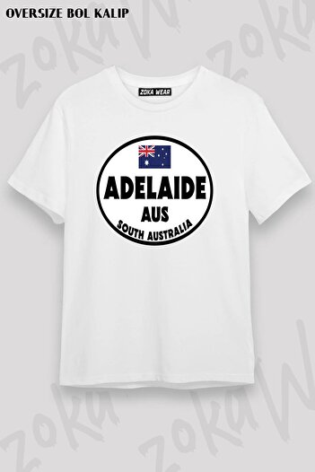 ZOKAWEAR Unisex Adelaide Australia Νότια Αυστραλία εμπριμέ μπλουζάκι υπερμεγέθη