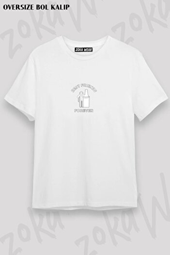 ZOKAWEAR Unisex Oversize Mold Beer Μπλουζάκι με τυπωμένο σχέδιο καλύτερου φίλου