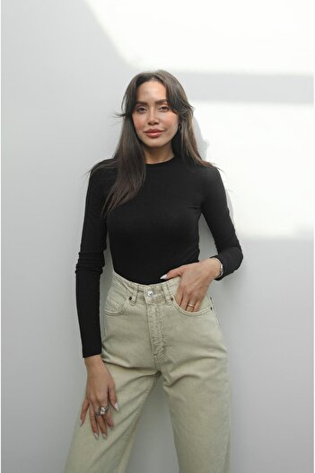 Havoş Black Knitted Body Blouse