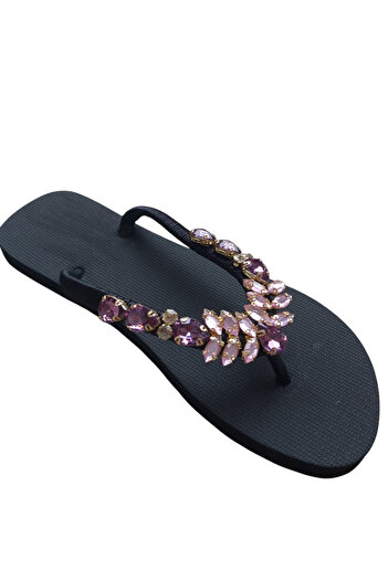 Eva Flore Flip-flops de plajă cu piatră albă albastră
