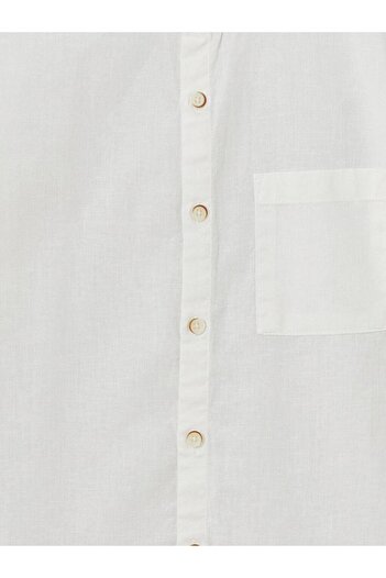 LC Waikiki White Judge Collar Linen Blended Boy's Shirt