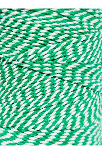 Akduman İplik 200 Mt Green-White Gift Packing Rope 200 Gr