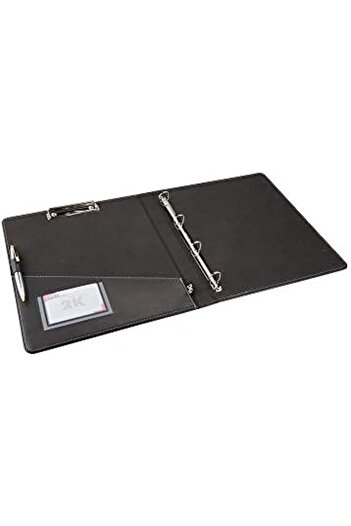 STOREMAX Polysight 509S Folder with Leather, Secretarial and 4 Ring Mechanism, Black, A4 Trendzap 467437