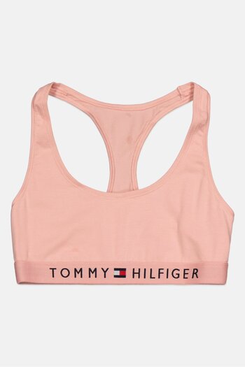 Tommy Hilfiger Women Non Padded Brand Logo Bralette, Dusty Pink