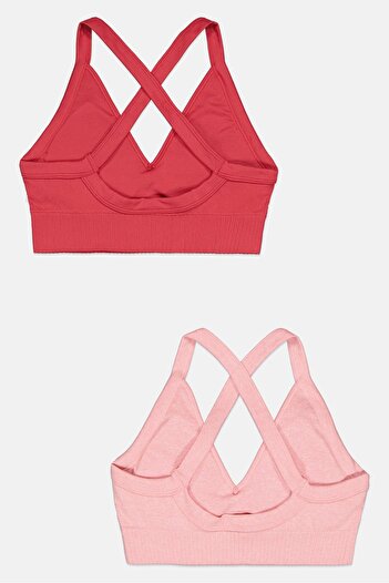 Comfort by Real Women 2 Pieces Grommet Detail Lightly Padded Bralette, Red