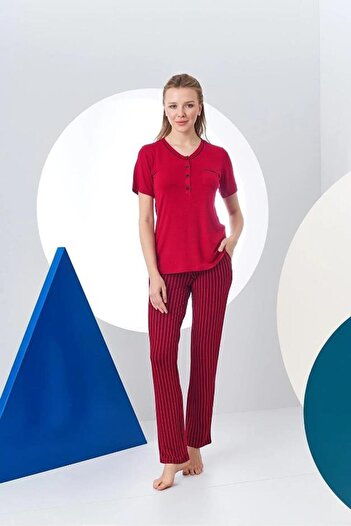 Pjs Pijama Pjs 24157 Жіночий смугастий піжамний комплект з короткими рукавами