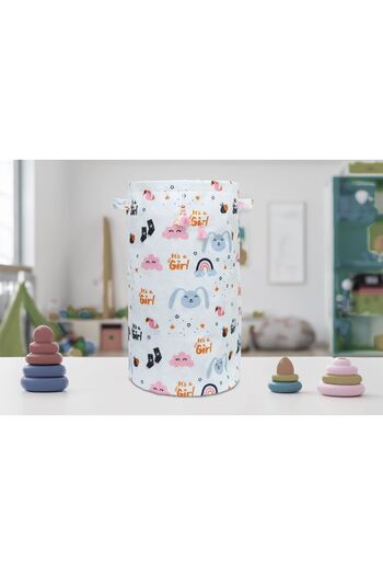 MorBebe Bebek Yuvarlak Torbalı Oyuncak Ve Kirli Sepet Oda Aksesuar 46x32