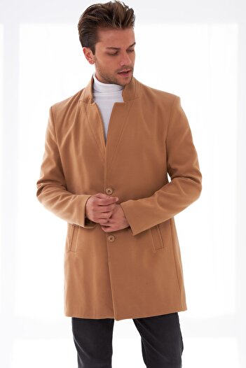 Delpino Men's Slim Fit Long Cuff Coat