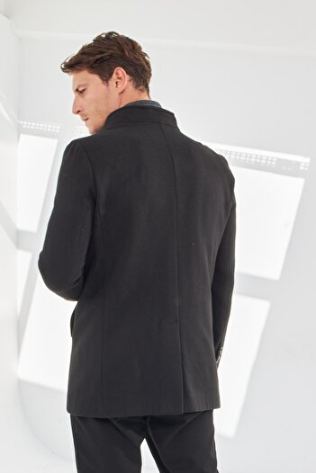 Delpino Men's Slim Fit Long Cuff Coat