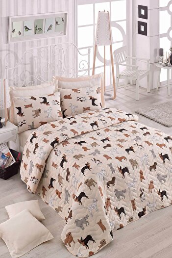 Eponj Home Double Quilted Bedspread Set Havhav Cream