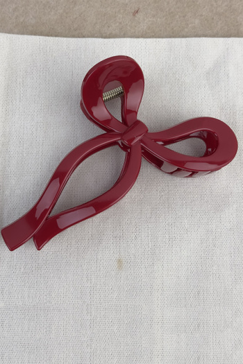 AURRARİ Femei Burgundy Fundă Dimensiune Mare Cataramă Strălucitoare Incasabilă 11 cm