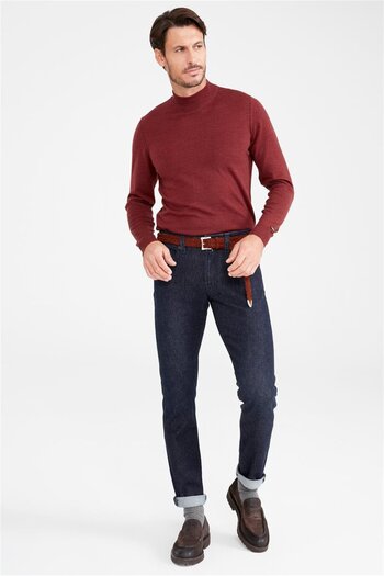 TRAMAROSSA Lacivert Yün Pamuk Denim Pantolon