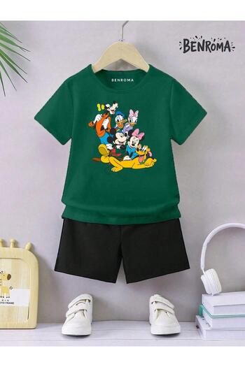 BENROMA Unisex Kids Shorts Set - Character Printed