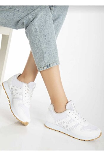 WEBORN Unisex Λευκό Ασημί Lace-Up Mesh Αναπνεύσιμη Άνετη Σόλα Παιδικά Αθλητικά Παπούτσια για περπάτημα