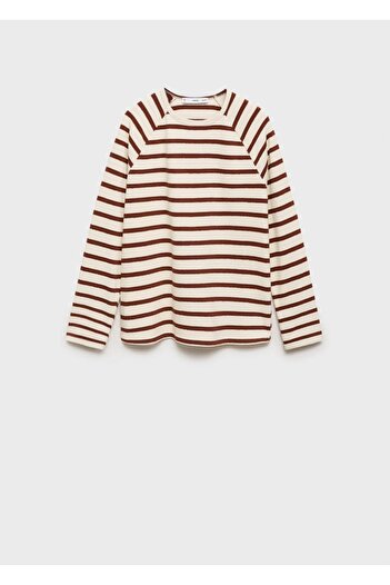 MANGO Woman Çizgili yuvarlak yakalı sweatshirt