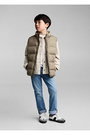 MANGO Kids Quilted Vest with Pockets