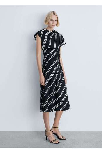 MANGO Woman Rochie midi cu model în dungi